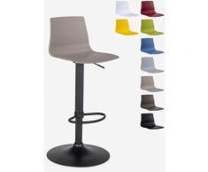 Sgabello cucina bar design base nero opaco regolabile Grand Soleil Imola Matt Beige Juta