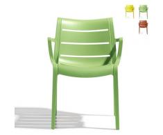 Sedia design moderno cucina bar giardino con braccioli Scab Sunset | Verde