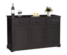 Credenza con 3 Cassetti e 3 Ante, Mobiletto in Legno da Salotto Cucina Camera da Letto (Marrone)