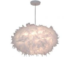 Lampade A Sospensione Ovale Creativo Con Piume Moderne Lampada Da Soffitto Da Comodino Base Argento