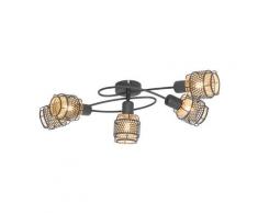 Qazqa - Lampada da soffitto noud - Design - Acciaio - Nero/Oro/Ottone - Tondo Max. 5 x Watt - Nero