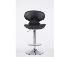 Sgabello Cucina in Ecopelle con Schienale Girevole Imbottito di Design vari colori colore : Nero