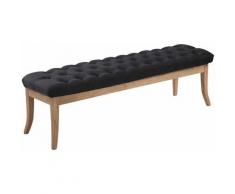 Panca design ramses in legno chiaro antico tessuto Nero 150 cm