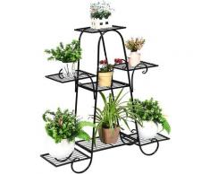 Costway - Porta Piante di Metallo con 7 Livelli, Scaffale Multilivello per Fiori, Porta Piante