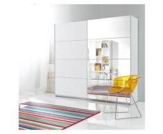 Garnero Arredamenti - Armadio guardaroba scorrevole pascal Gihome ® 221 cm bianco specchio moderno