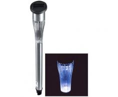 Set 8 Pezzi Lampade Giardino LED Ricarica Solare Acciaio IP44 Base a Punta 28cm