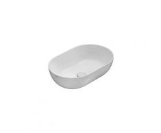 Lavabo T-Edge appoggio 54x36 ovale in ceramica bianco lucido - Ceramica Globo