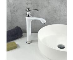 Rubinetto lavabo alto stile vintage Cromo bianco
