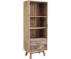 Milani Home - Libreria Scaffale Mobile Stile Moderno Di Design Rustico Country, 2 Cassetti 3