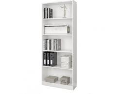 Marinelligroup - Libreria scaffale multiuso bianca 5 ripiani 80 x 28 x 201 cm salone studio camera