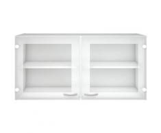 ZIK - Vetrinetta Sospesa da Cucina Vetrina Pensile da Soggiorno 2 Ripiani Design Moderno - 98x34x54