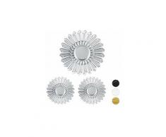 Set 3 Specchi Decorativi a Forma di Sole Rotondo da Parete vari colori colore : Argento