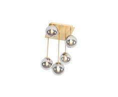 Qazqa - Lampada da soffitto athens - rustico - Vetro,Acciaio - Oro/Ottone - Tondo Max. 5 x Watt