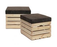 Grandbox - Panca contenitore in Legno 37x40x50 Sgabello con coperchio, imbottito, Cassapanca con