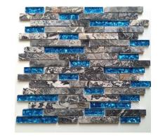Sygma Group - Piastrelle in marmo grigio e parete in vetro mosaico per cucina o bagno modello olof