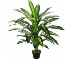 Pianta Tropicale Decorativa Dracena Finta in Plastica con Vaso - Outsunny