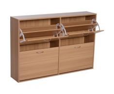 Scarpiera Salvaspazio capacità 24 Ingresso e Camera da Letto Legno 120x24x81cm - Homcom