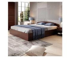 Garnero Arredamenti - Letto matrimoniale con contenitore wengè design moderno ROMA-SORRENTO 160x200