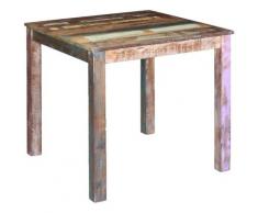 Tavolo da Pranzo in Legno Massello di Recupero stile Moderno Colorato dimensione : 80x82x76 cm