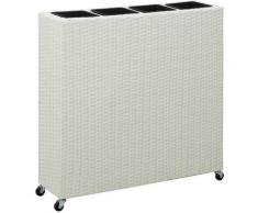 Vidaxl - Letto Rialzato con 4 Vasi 80x22x79 cm in Polyrattan Bianco Bianco