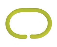 Set di 12 anelli per tende da doccia di colore verde - MSV