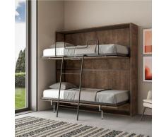 Itamoby - Letto a castello scomparsa orizzontale - kando doppio Noce