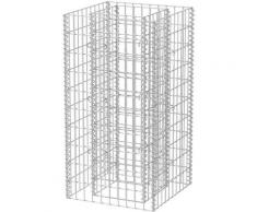 Vidaxl - Gabbione Letto Rialzato da Giardino in Acciaio 50x50x100 cm - Argento