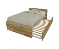 864R - Letto cameretta 120x190 1piazza e mezza con secondo letto estraibile e testate