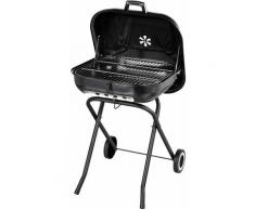 Outsunny - Barbecue in Acciaio con Coperchio e Ruote Nero 57x70x86cm