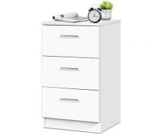 Comodino con 3 Cassetti in Legno Salvaspzio, Cassettiera da Ufficio Studio Scrivania,66x38x35 cm