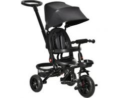 Homcom - Triciclo per Bambini Passeggino Pieghevole con Maniglione Tettuccio e Barra Rimovibili 1-5