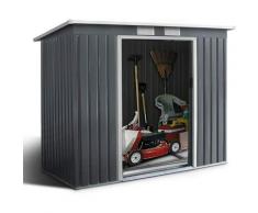 Ripostiglio da Esterno Armadio da Giardino Box Casetta in Acciao e Zinco 213x173x130cm, Grigio