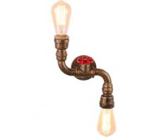 Wottes - Vintage E27 Industriale Lampade da Parete Retro Creativo Ferro Battuto Tubo Acqua Applique