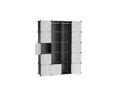 Songmics - Guardaroba Modulare, Armadietto Fai da Te, Scaffale a 5 Ripiani 4 Righe con Scomparti a