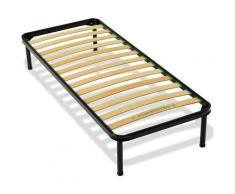 Qualydorm Rete in Ferro con Piedi e Doghe in Legno cm 80x190 H30 per materasso da Una Piazza