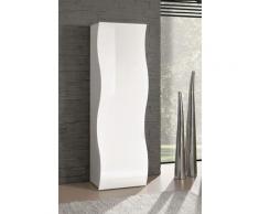 Armadio multiuso con linee ondulate, Made in Italy, Mobile moderno, Portascarpe con 1 anta e 1