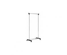 Gimi Stender appendiabiti Paco acciaio cromato poggiascarpe e ruote 74x43x172