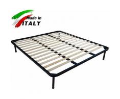 Rete a doghe 160X200 matrimoniale con doppio rinforzo piedi 30 cm