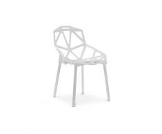 Sedia per sala da pranzo di design Hit - pp e metallo Bianco - Metallo, pp - Bianco
