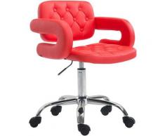 Sgabello da lavoro Dublin in similpelle Rosso
