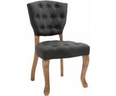 Sedia Pranzo in Tessuto e Legno Stile Vintage Poltroncina Salotto vari colori colore : Grigio scuro