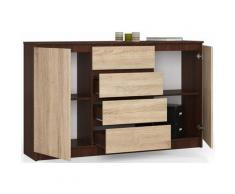 Abamihome - Mobile Ingresso Credenza Comò Cassettiera Mobile Tv 4 Cassetti 2 Ante 160x99x41