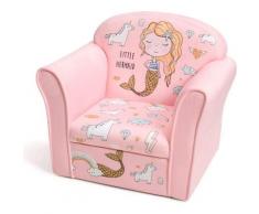 Poltrona Sedia Poltroncina per Bambini, Struttura in Legno, Leggera e Resistente, Divano per