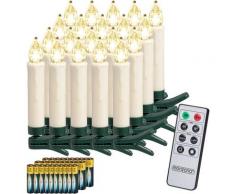 Candele a led per albero di natale wirless decorazione natalizia 20 pz / bianco caldo + Batterie