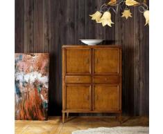 MADIA CREDENZA CLASSICA IN LEGNO 4 PORTE 2 CASSETTI FINITURA BASSANO L.100 P.43 H.130 - Mobili 2g
