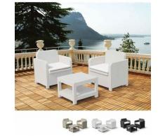 Salotto da esterni giardino poltrone Giglio bar rattan 2 posti | Bianco - Grand Soleil