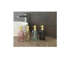 Dispenser Sapone Liquido da Bagno 400 ml in Vetro Oro Lavandino Bali Feridras Colore: Tortora