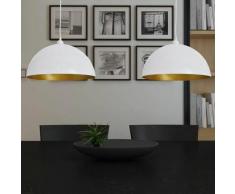 Lampadario da soffitto Semisferica Lampada Plafoniera Soggiorno Bianco 2 pezzi