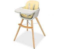 Seggiolone Regorabile per Bambini,con Cintura di Sicurezza, Rosa/Bianco 83x56x52 cm (Bianco)
