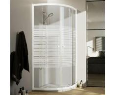 Idralite - Box doccia bianco vetro serigrafato h 185 mod. Blanc semicircolare 80x80 cm